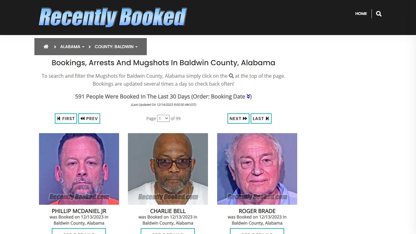 Bookings, Arrests and Mugshots in Baldwin County, Alabama